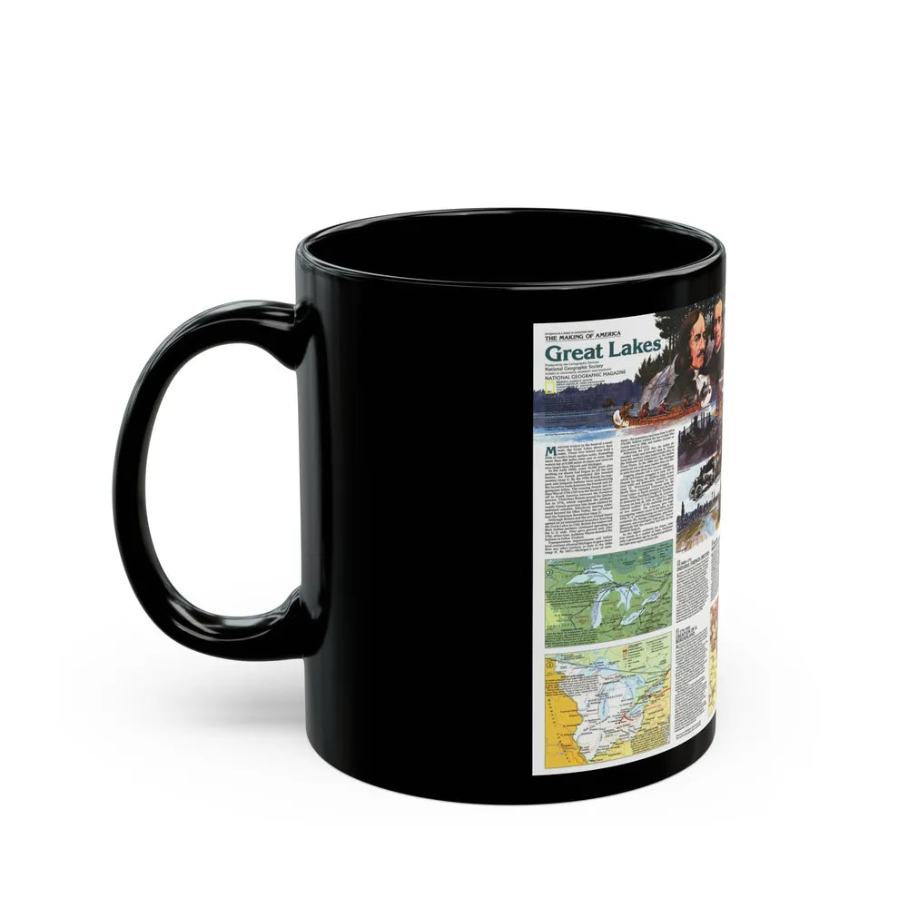 Canada - The Great Lakes 2 (1987) (Map) Black Coffee Mug-Go Mug Yourself