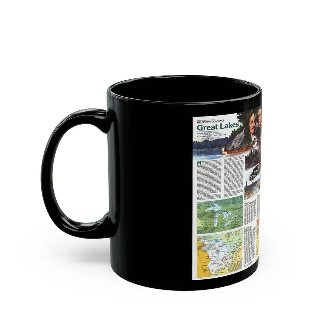 Canada - The Great Lakes 2 (1987) (Map) Black Coffee Mug - Go Mug Yourself