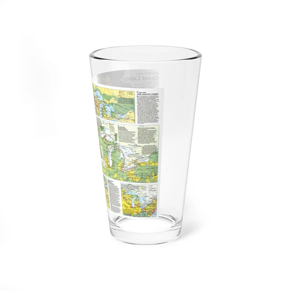 Canada - The Great Lakes 2 (1987) (Map) Pint Glass 16oz-Go Mug Yourself