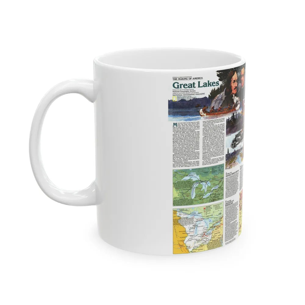 Canada - The Great Lakes 2 (1987) (Map) White Coffee Mug-Go Mug Yourself