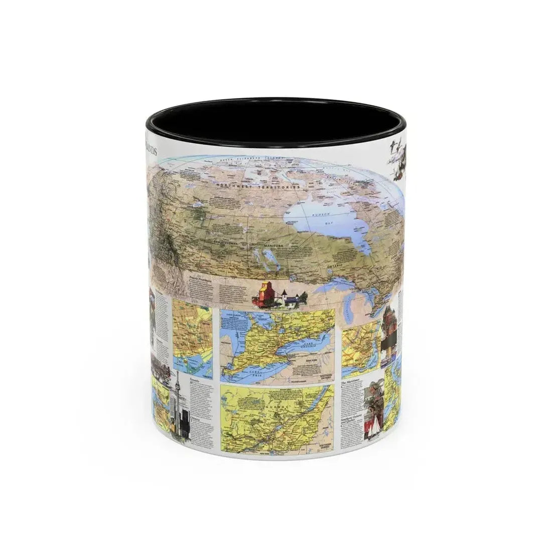 Canada - Vacationlands (1985) (Map) Accent Coffee Mug 11oz Black - Go Mug Yourself