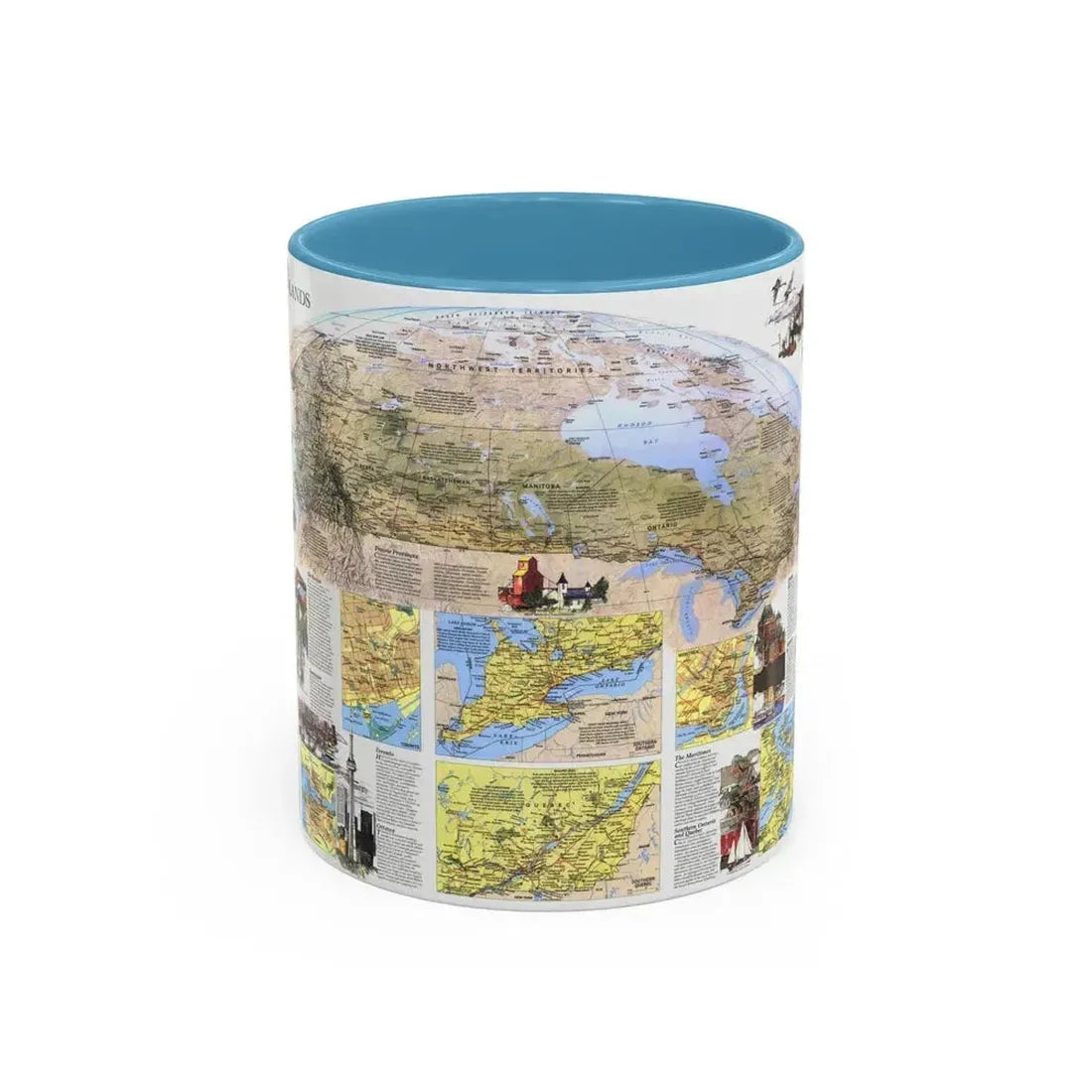 Canada - Vacationlands (1985) (Map) Accent Coffee Mug 11oz Light Blue - Go Mug Yourself