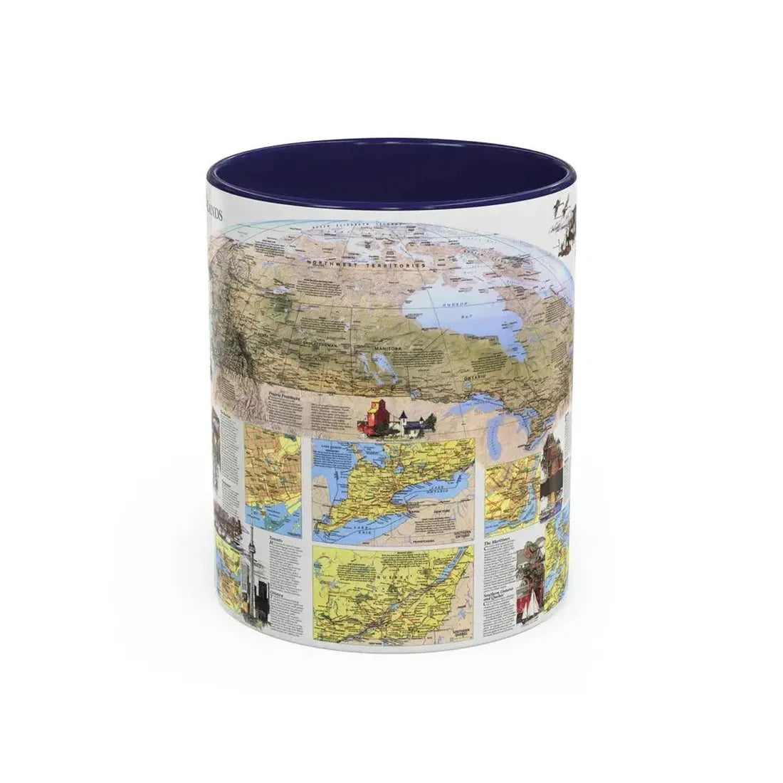 Canada - Vacationlands (1985) (Map) Accent Coffee Mug 11oz Navy - Go Mug Yourself