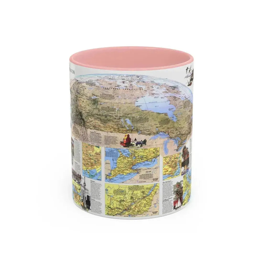 Canada - Vacationlands (1985) (Map) Accent Coffee Mug 11oz Pink - Go Mug Yourself