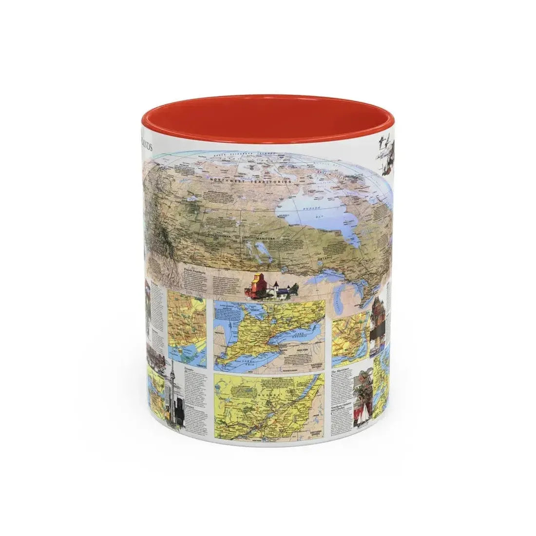 Canada - Vacationlands (1985) (Map) Accent Coffee Mug 11oz Red - Go Mug Yourself