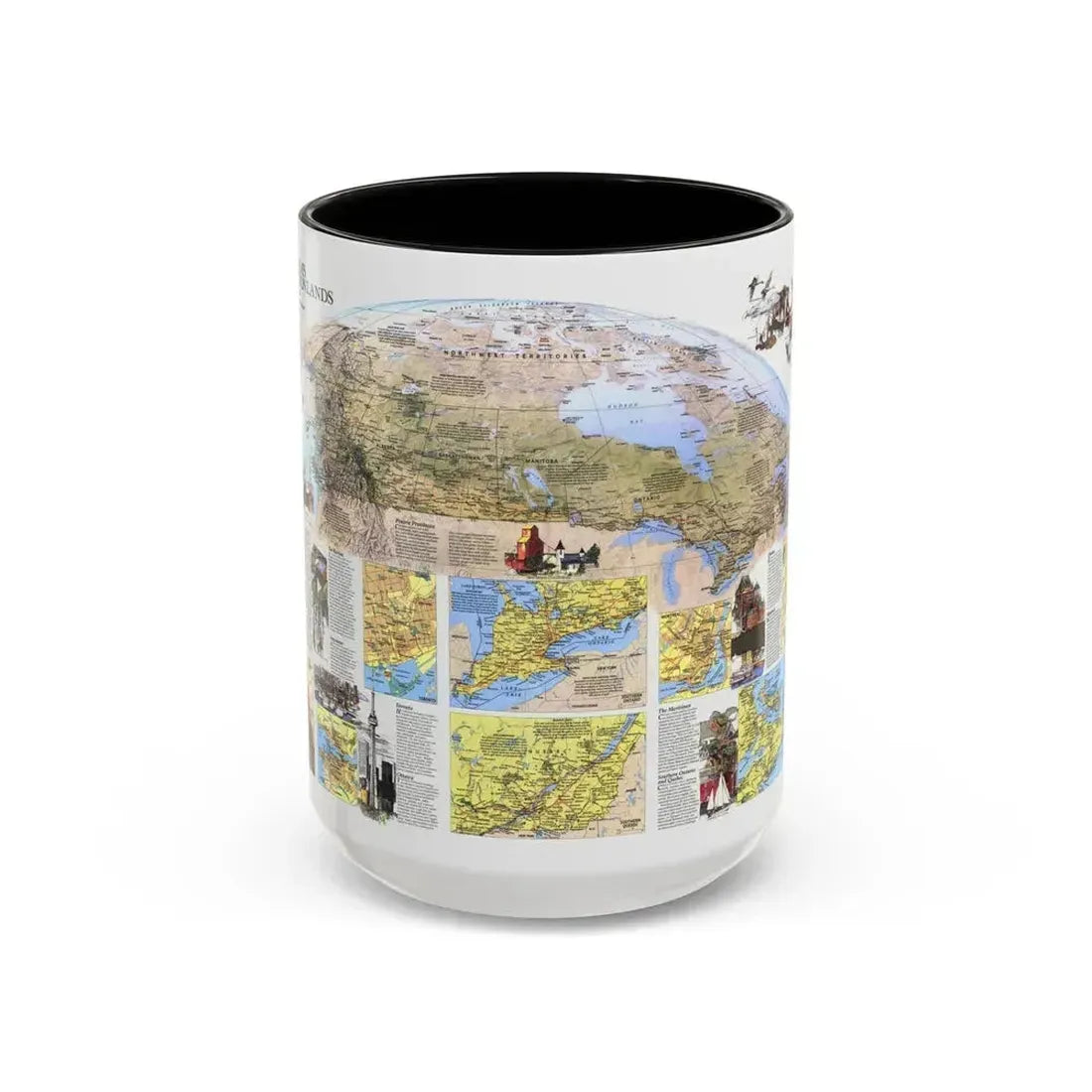Canada - Vacationlands (1985) (Map) Accent Coffee Mug 15oz Black - Go Mug Yourself