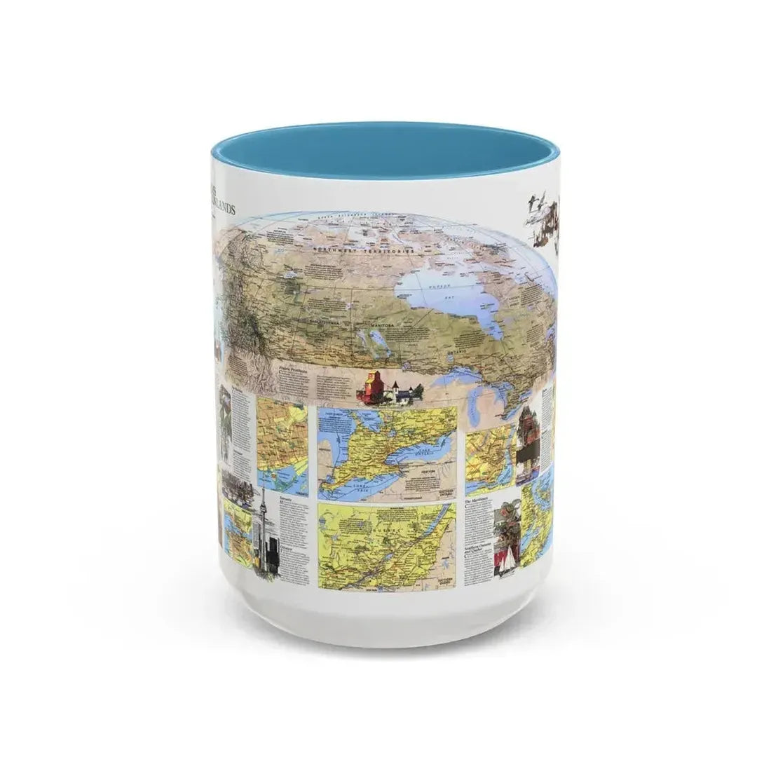 Canada - Vacationlands (1985) (Map) Accent Coffee Mug 15oz Light Blue - Go Mug Yourself