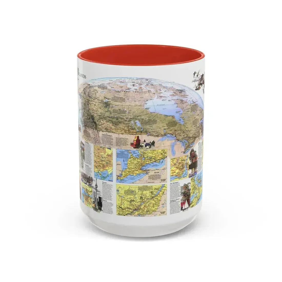 Canada - Vacationlands (1985) (Map) Accent Coffee Mug 15oz Red - Go Mug Yourself