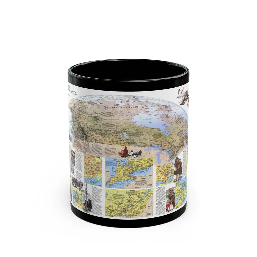 Canada - Vacationlands (1985) (Map) Black Coffee Mug-11oz-Go Mug Yourself