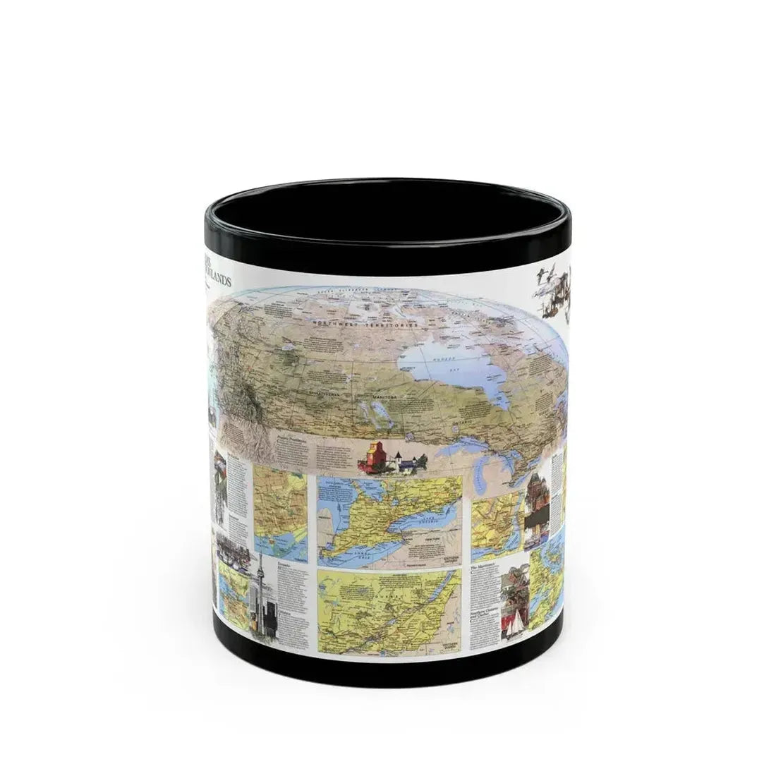Canada - Vacationlands (1985) (Map) Black Coffee Mug 11oz - Go Mug Yourself