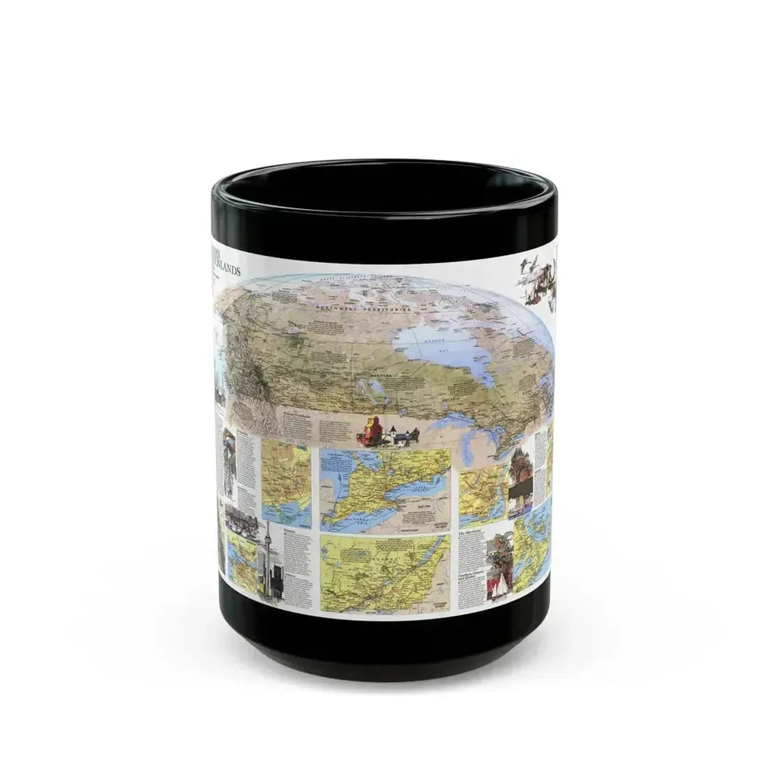 Canada - Vacationlands (1985) (Map) Black Coffee Mug 15oz - Go Mug Yourself