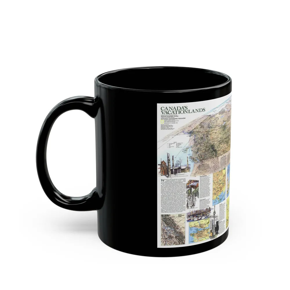 Canada - Vacationlands (1985) (Map) Black Coffee Mug-Go Mug Yourself