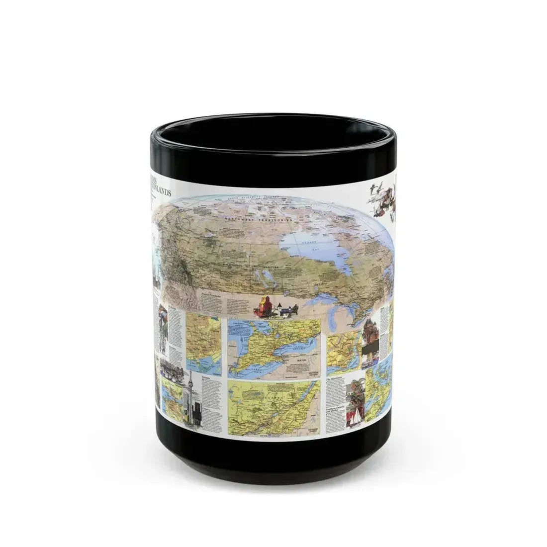 Canada - Vacationlands (1985) (Map) Black Coffee Mug - Go Mug Yourself