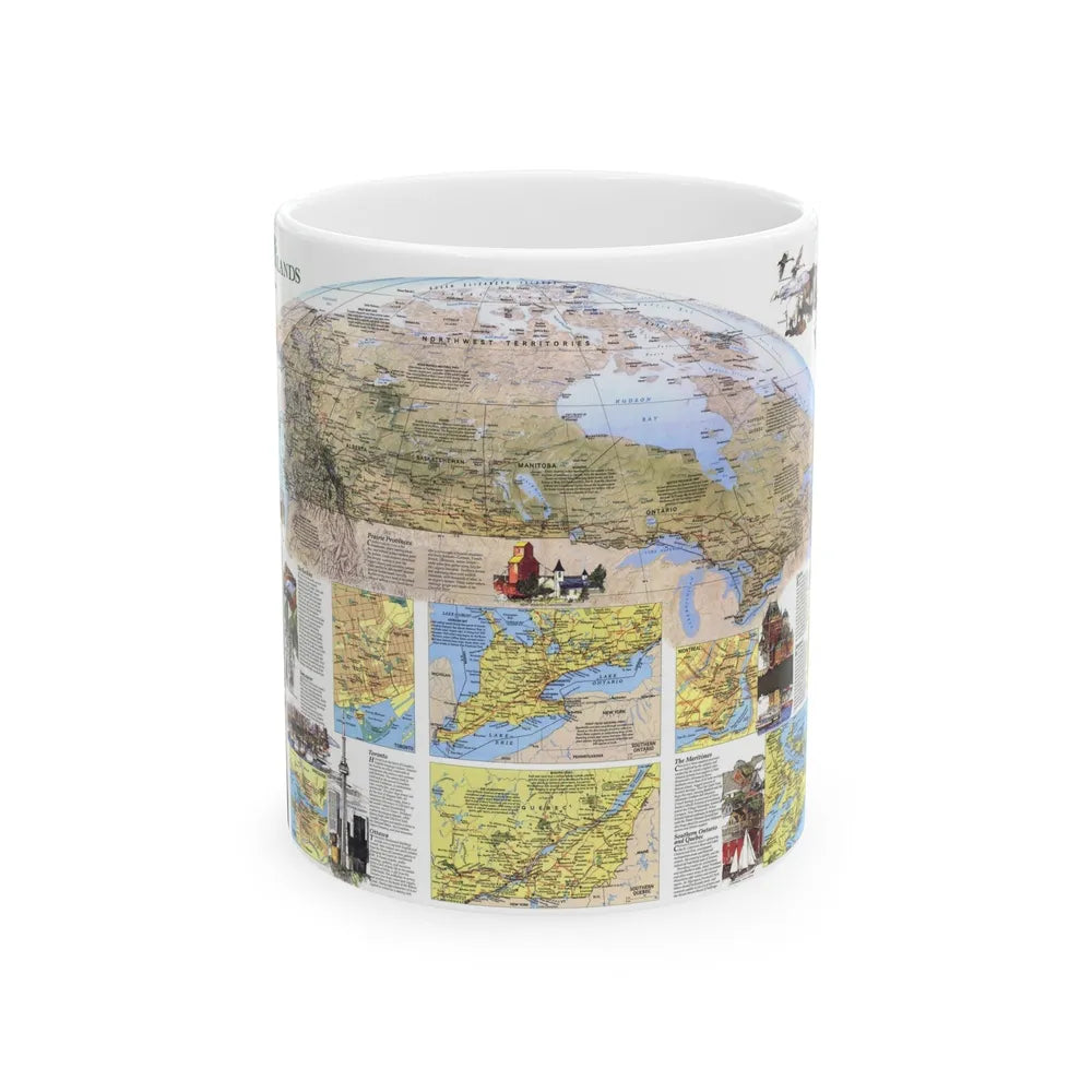 Canada - Vacationlands (1985) (Map) White Coffee Mug-11oz-Go Mug Yourself