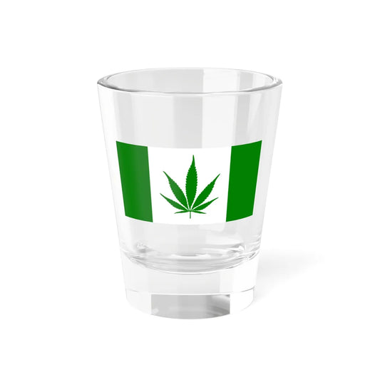 Canada Weed Flag all green (Canada) Shot Glass 1.5oz 1.5oz - Go Mug Yourself