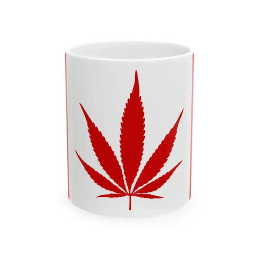 Canada Weed Flag (Canada) White Coffee Mug 11oz - Go Mug Yourself