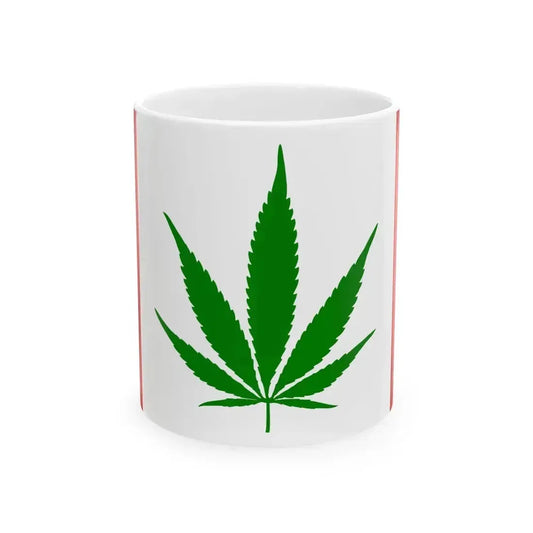 Canada Weed Flag green leaf (Canada) White Coffee Mug 11oz - Go Mug Yourself