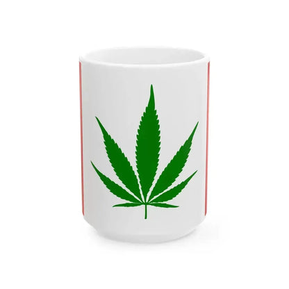 Canada Weed Flag green leaf (Canada) White Coffee Mug 15oz - Go Mug Yourself