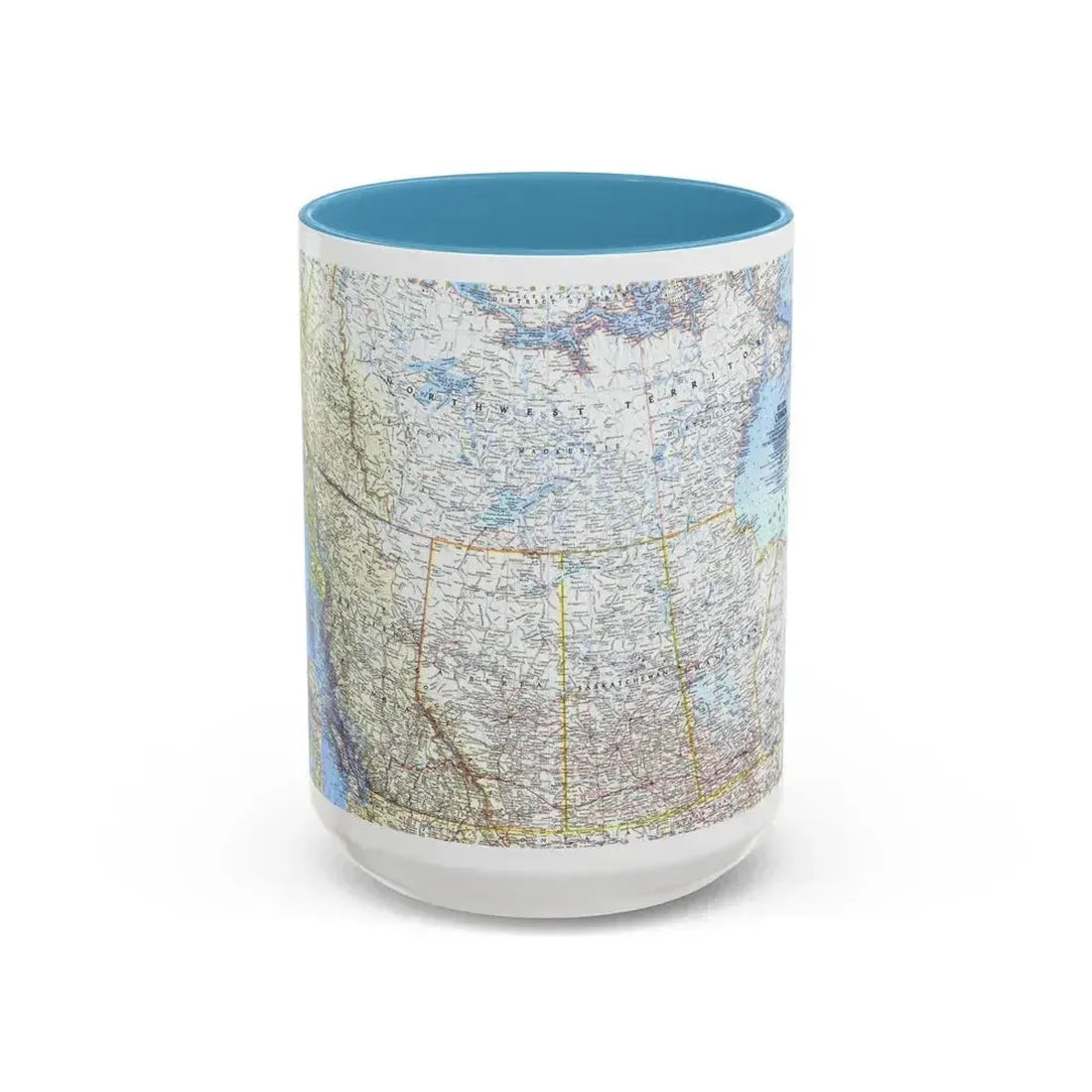 Canada - Western (1966) (Map) Accent Coffee Mug 15oz Light Blue - Go Mug Yourself