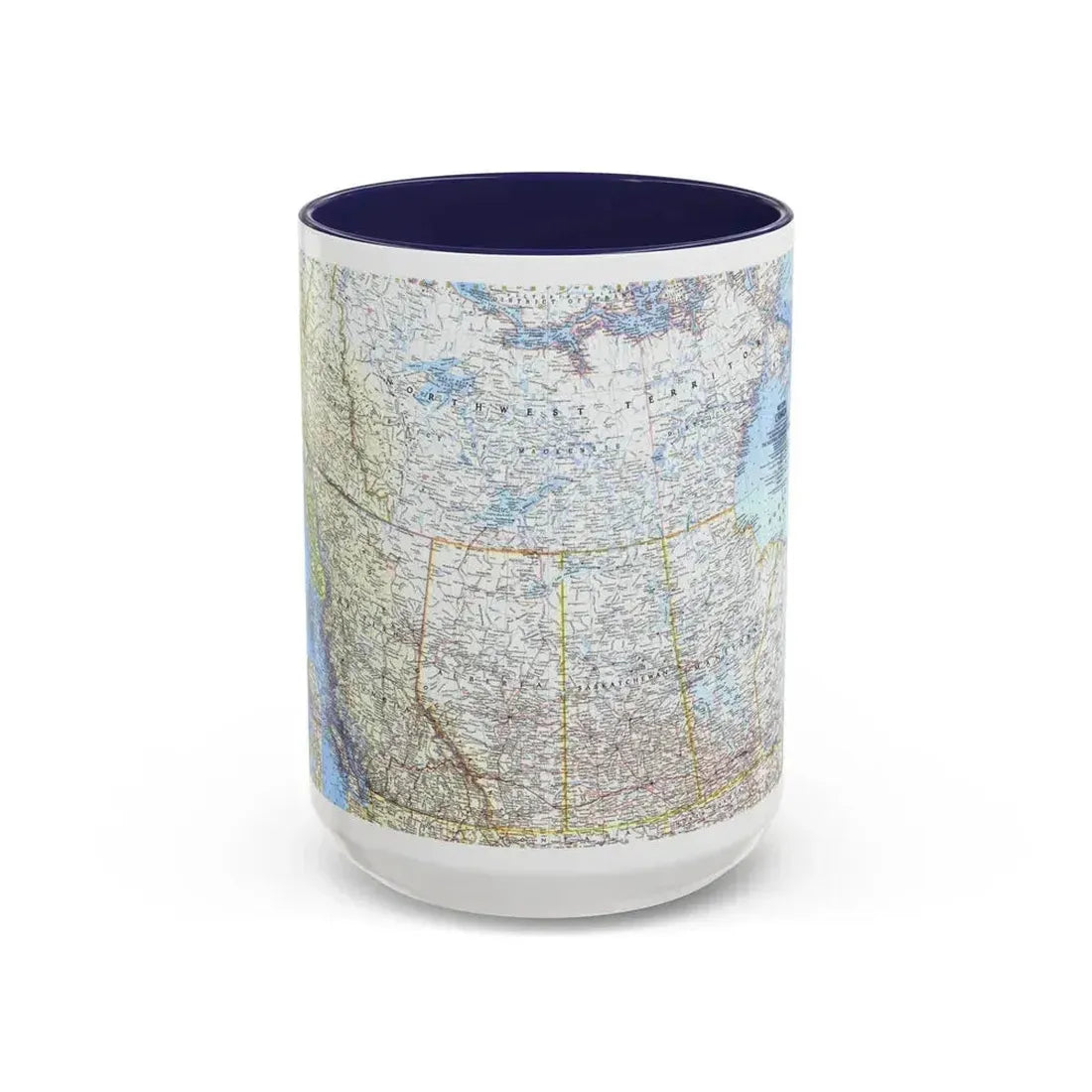 Canada - Western (1966) (Map) Accent Coffee Mug 15oz Navy - Go Mug Yourself
