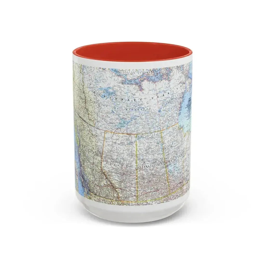Canada - Western (1966) (Map) Accent Coffee Mug 15oz Red - Go Mug Yourself