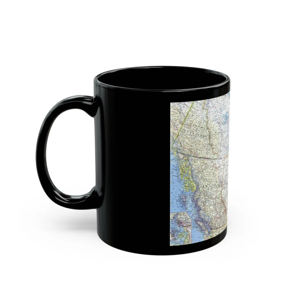 Canada - Western (1966) (Map) Black Coffee Mug-Go Mug Yourself