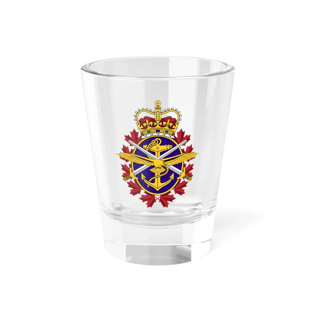 Canadian Forces emblem (Canada) (Coat of Arms) Shot Glass 1.5oz 1.5oz - Go Mug Yourself