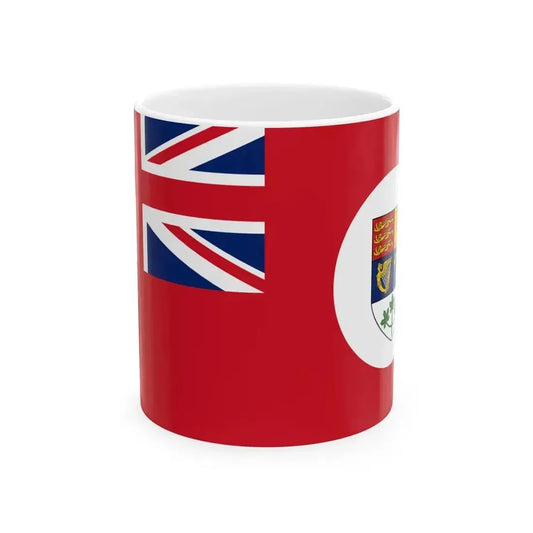 Canadian Red Ensign 1921-1957 with disc (Canada) White Coffee Mug 11oz - Go Mug Yourself