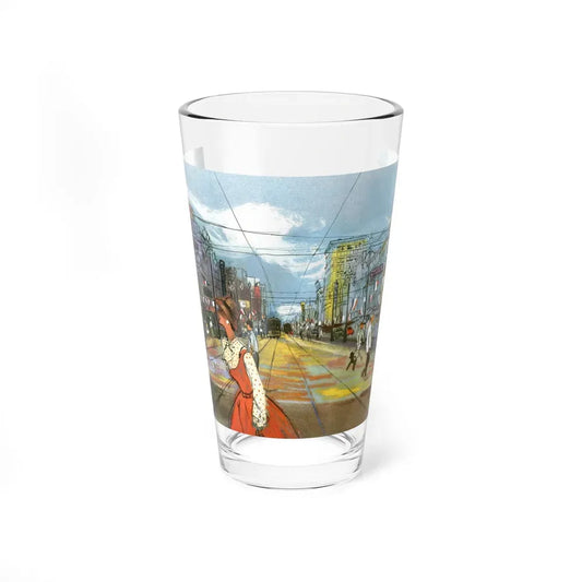 Canal Street, New Orleans by Hermann B. Deutsch, Esquire magazine, 1954 (Magazine Illustration) Pint Glass 16oz 16oz - Go Mug Yourself