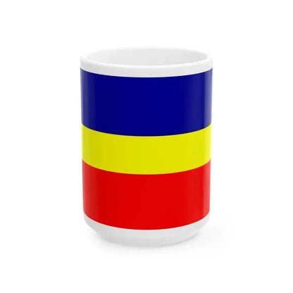 Canar Flag (Ecuador) White Coffee Mug 15oz - Go Mug Yourself