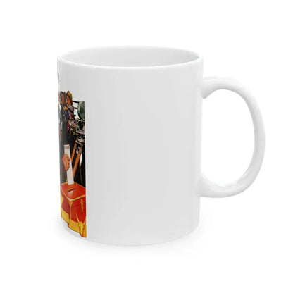 Candidate Voting, The Saturday Evening Post cover, November 7, 1936 - White Coffee Mug - Go Mug Yourself