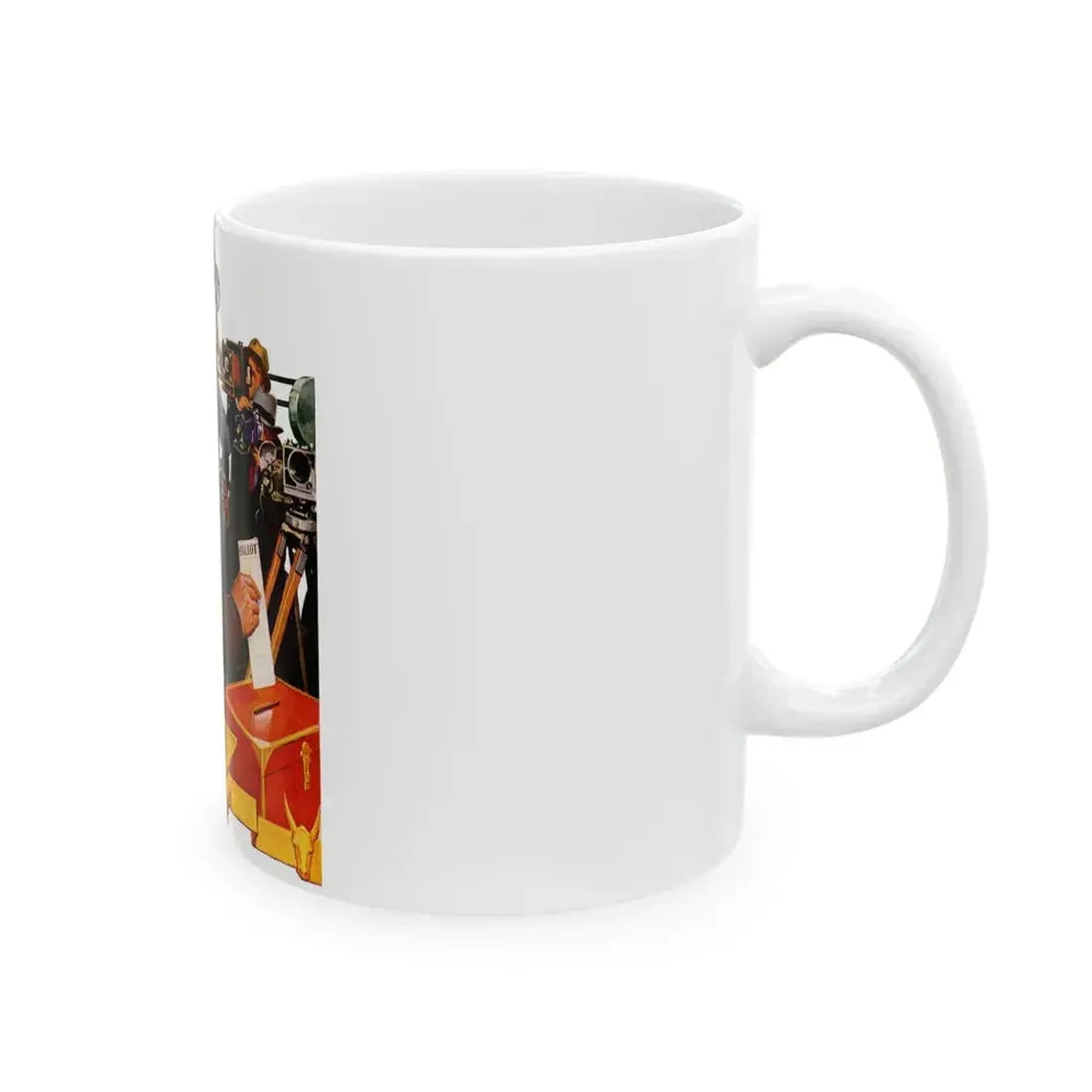 Candidate Voting, The Saturday Evening Post cover, November 7, 1936 - White Coffee Mug - Go Mug Yourself