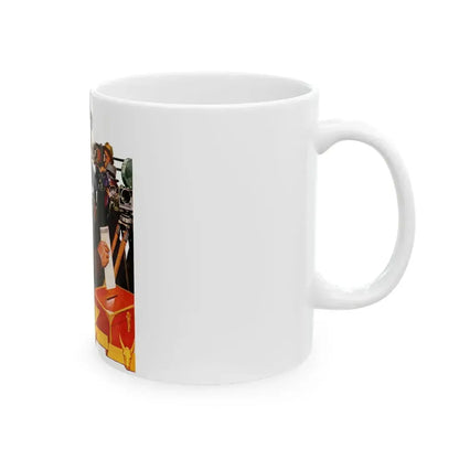 Candidate Voting, The Saturday Evening Post cover, November 7, 1936 - White Coffee Mug - Go Mug Yourself