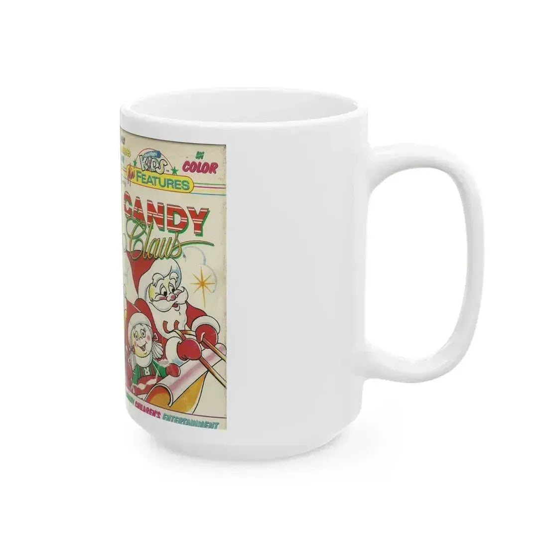 CANDY CLAUS JUST FOR KIDS MINI FEATURES (VHS COVER) - White Coffee Mug - Go Mug Yourself
