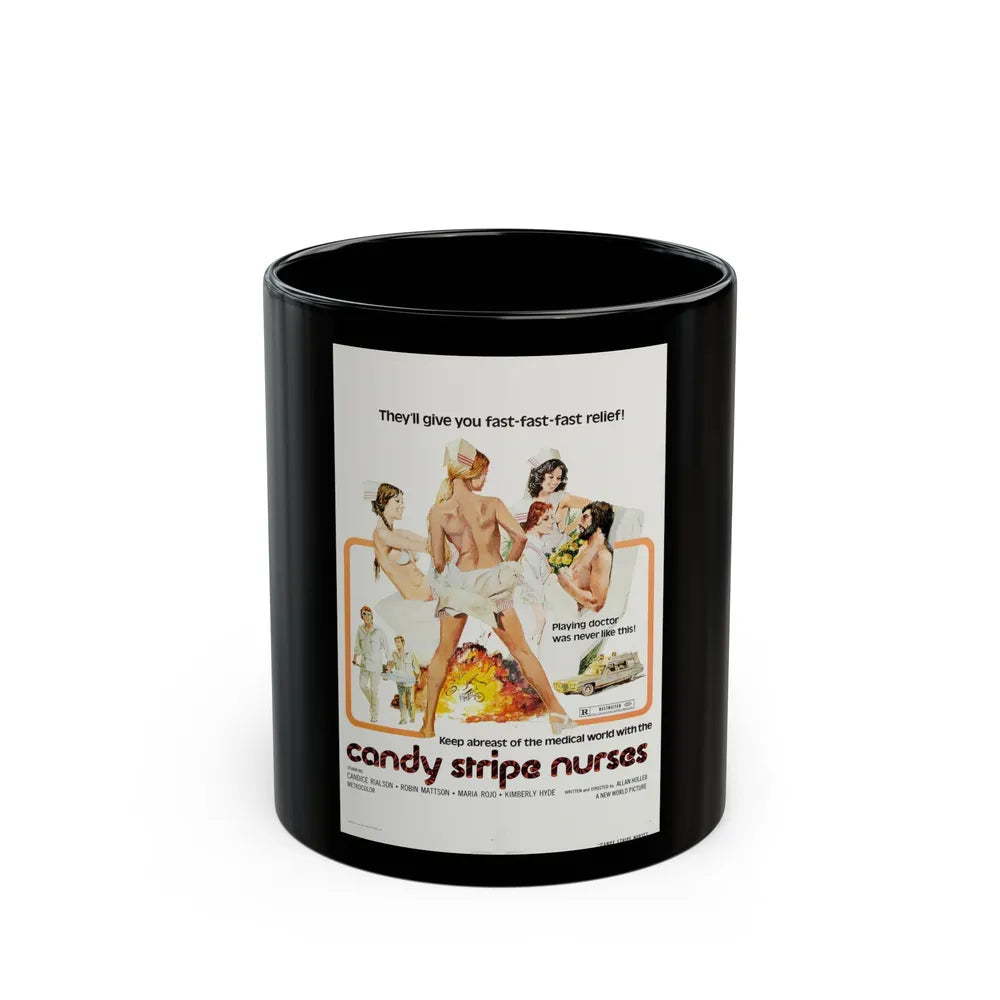 CANDY STRIPE NURSES 1974 Movie Poster - Black Coffee Mug-11oz-Go Mug Yourself