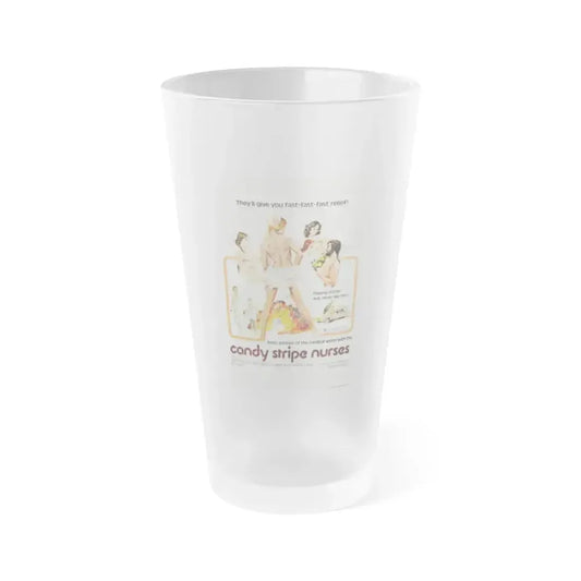 CANDY STRIPE NURSES 1974 Movie Poster - Frosted Pint Glass 16oz 16oz Frosted - Go Mug Yourself