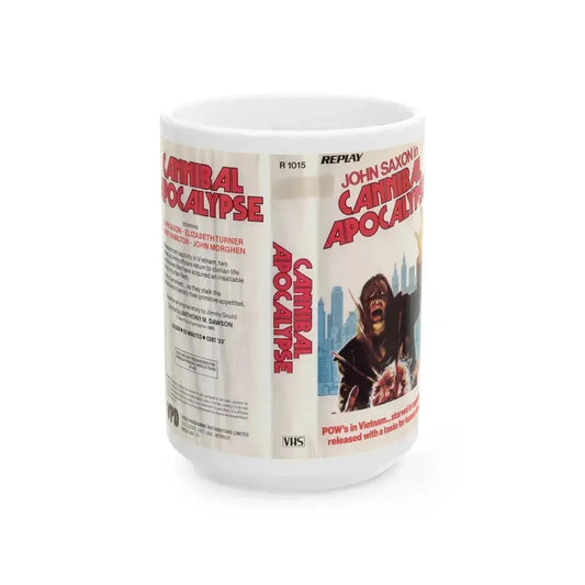 CANNIBAL APOCALYPSE (VHS COVER) - White Coffee Mug 15oz - Go Mug Yourself