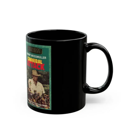 CANNIBAL ATTACK JOHNNY WEISSMULLER (VHS COVER) - Black Coffee Mug - Go Mug Yourself