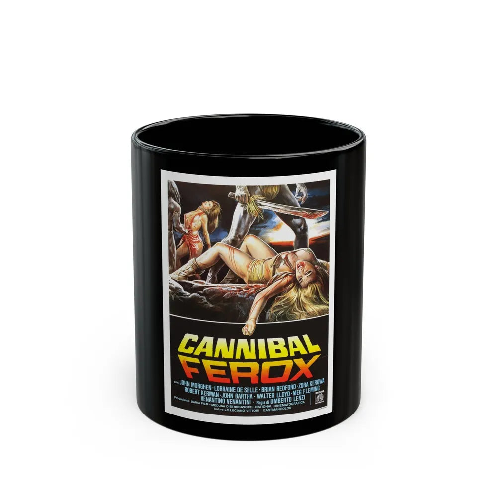 CANNIBAL FEROX 1981 Movie Poster - Black Coffee Mug-11oz-Go Mug Yourself