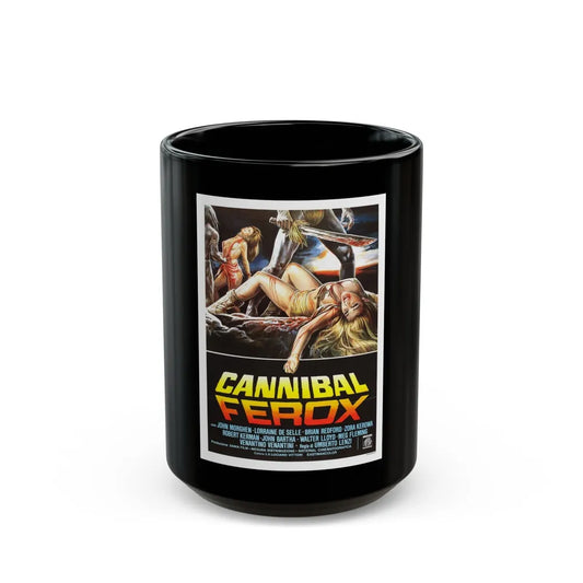 CANNIBAL FEROX 1981 Movie Poster - Black Coffee Mug-15oz-Go Mug Yourself