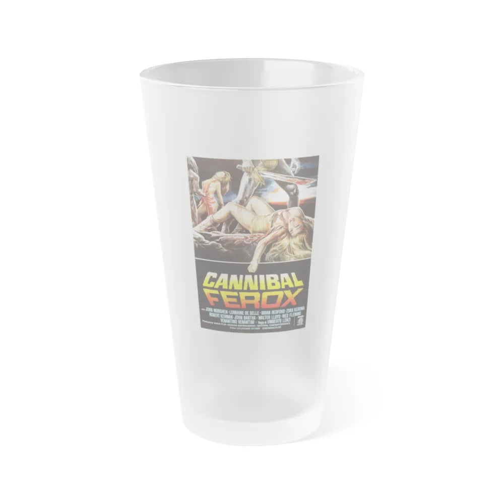 CANNIBAL FEROX 1981 Movie Poster - Frosted Pint Glass 16oz-16oz-Frosted-Go Mug Yourself