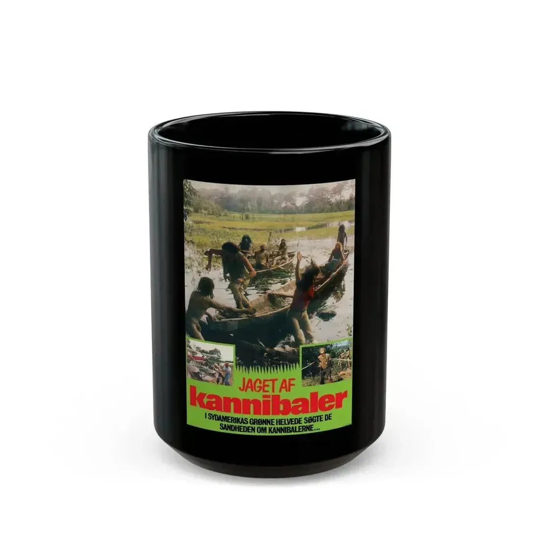 CANNIBAL FEROX (DANISH) 1981 Movie Poster - Black Coffee Mug 15oz - Go Mug Yourself