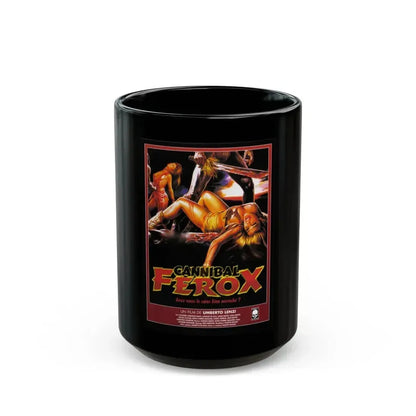 CANNIBAL FEROX (FRENCH) 1981 Movie Poster - Black Coffee Mug 15oz - Go Mug Yourself