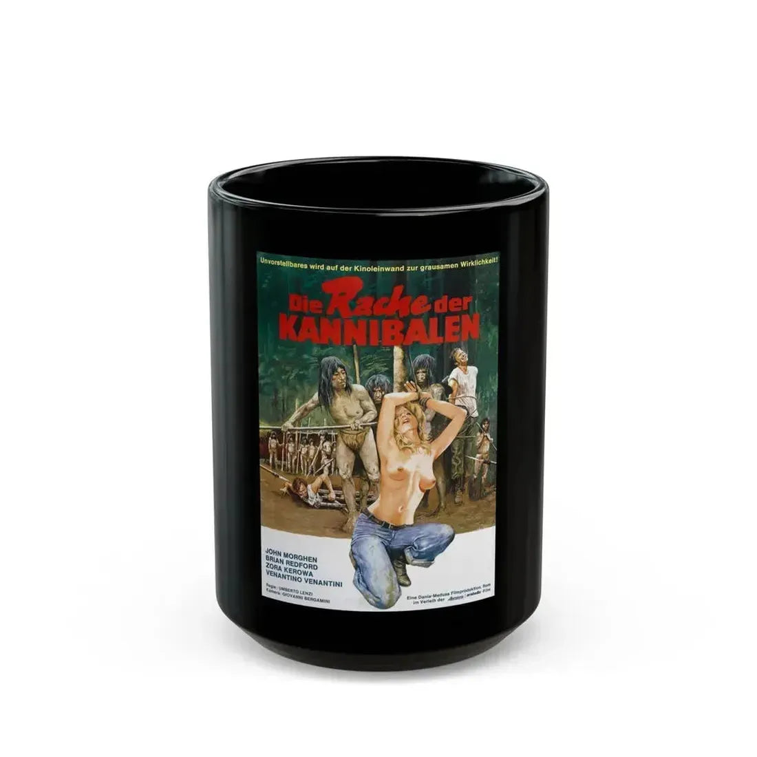 CANNIBAL FEROX (GERMAN) 1981 Movie Poster - Black Coffee Mug 15oz - Go Mug Yourself