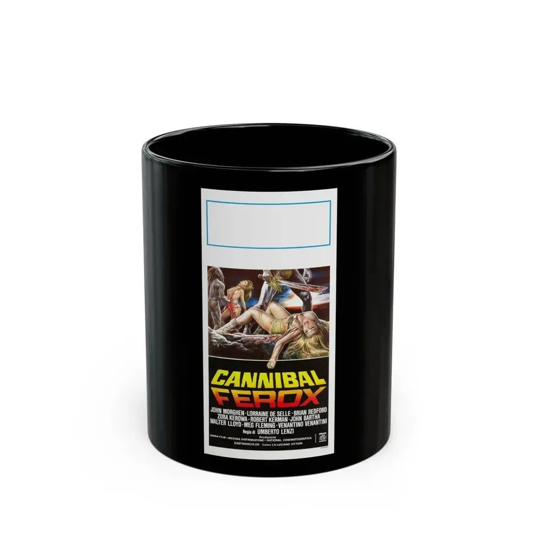 CANNIBAL FEROX (ITALIAN) 1981 Movie Poster - Black Coffee Mug 11oz - Go Mug Yourself