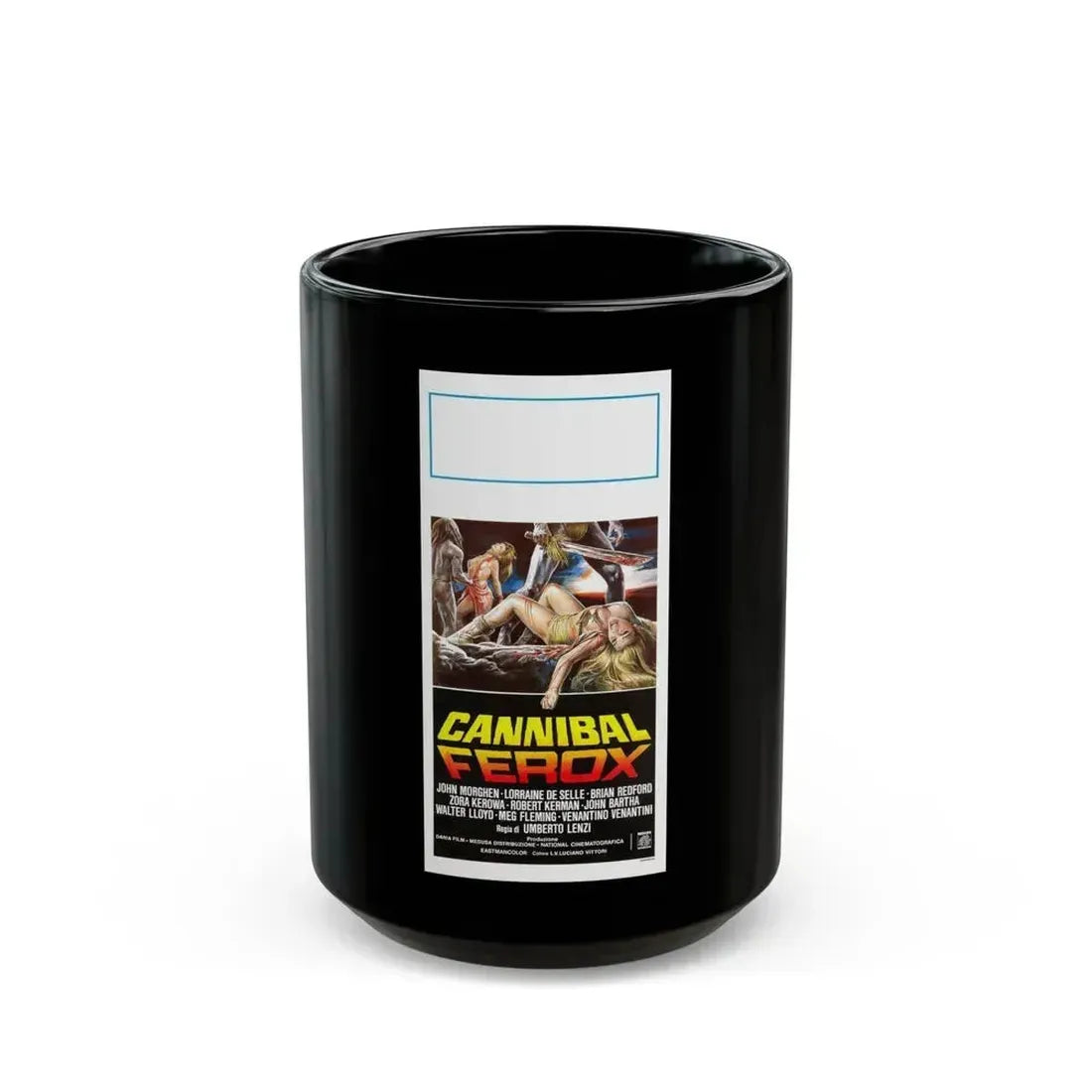 CANNIBAL FEROX (ITALIAN) 1981 Movie Poster - Black Coffee Mug 15oz - Go Mug Yourself