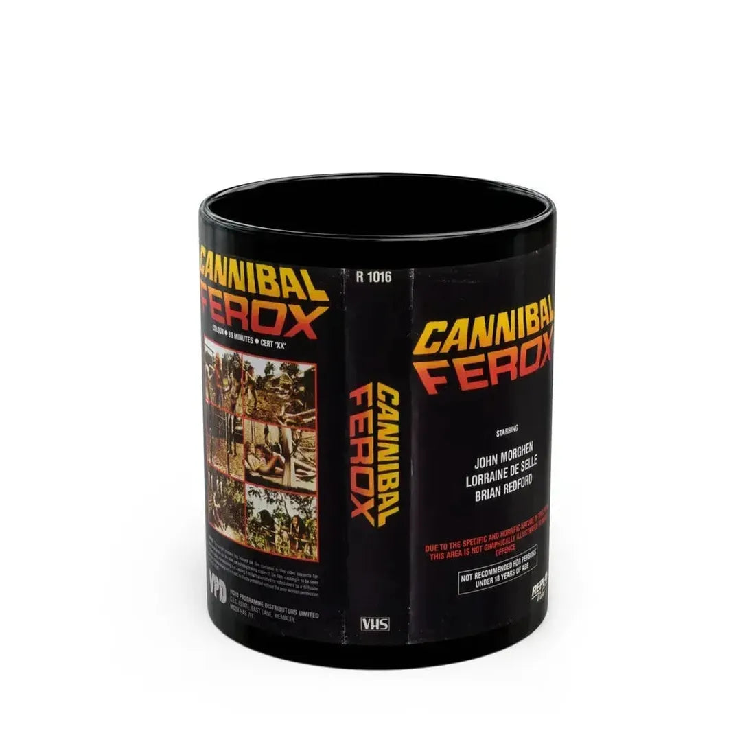 CANNIBAL FEROX REPLAY VIDEO (VHS COVER) - Black Coffee Mug 11oz - Go Mug Yourself