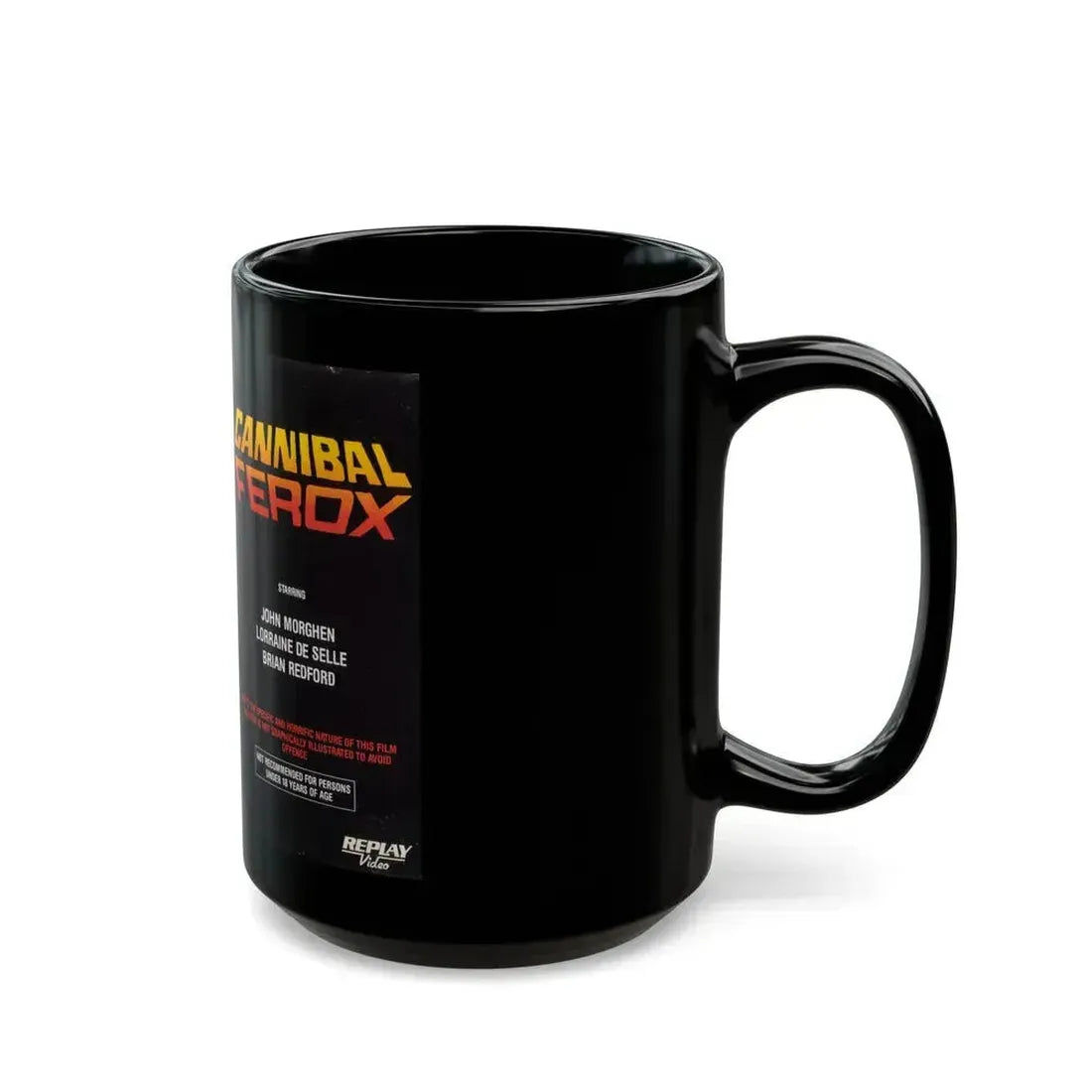 CANNIBAL FEROX REPLAY VIDEO (VHS COVER) - Black Coffee Mug - Go Mug Yourself