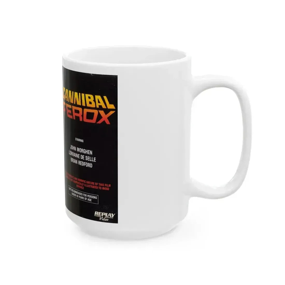 CANNIBAL FEROX REPLAY VIDEO (VHS COVER) - White Coffee Mug - Go Mug Yourself