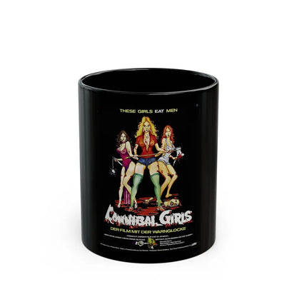 CANNIBAL GIRLS (GERMAN) 1973 Movie Poster - Black Coffee Mug-11oz-Go Mug Yourself